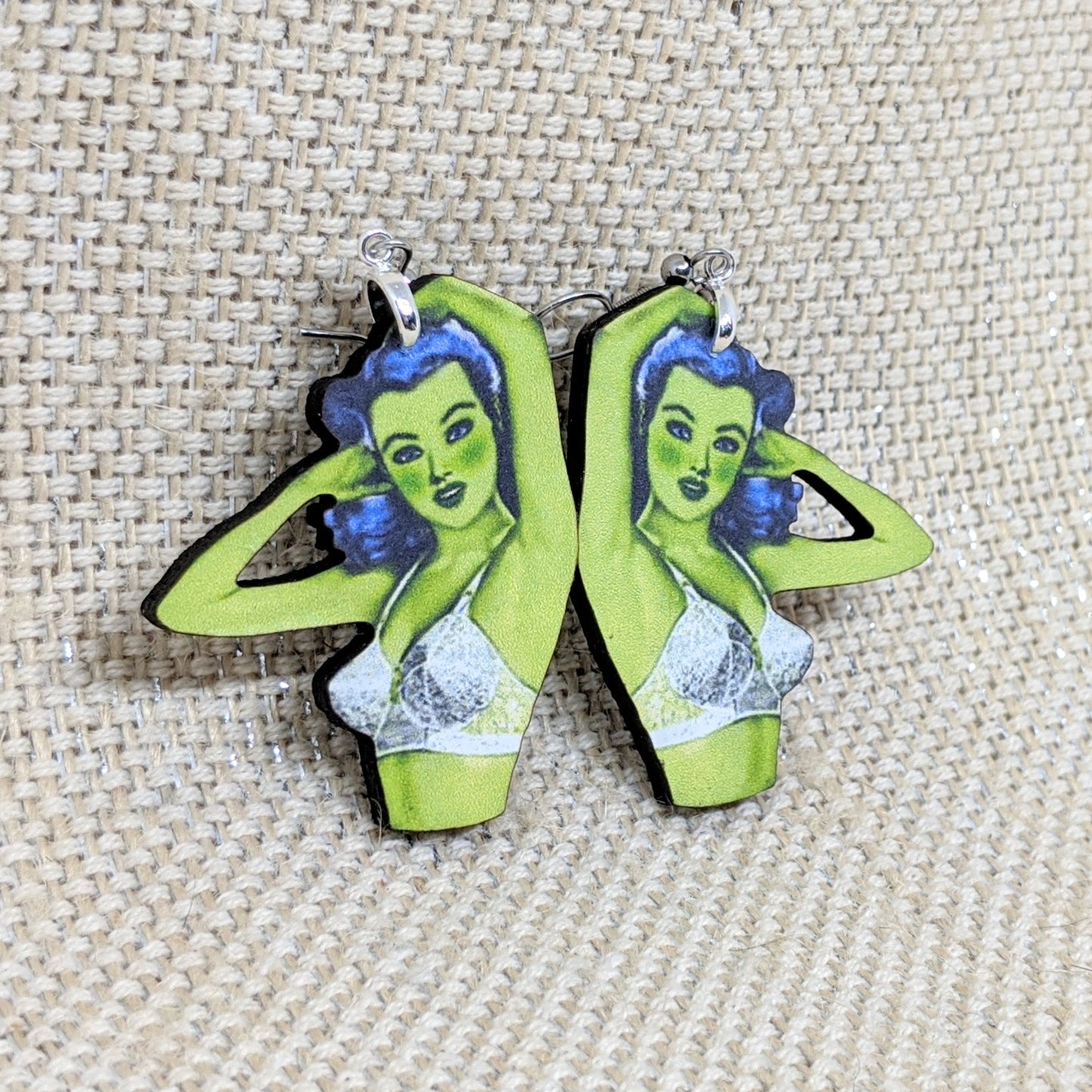 Green Lady Earrings Single Side