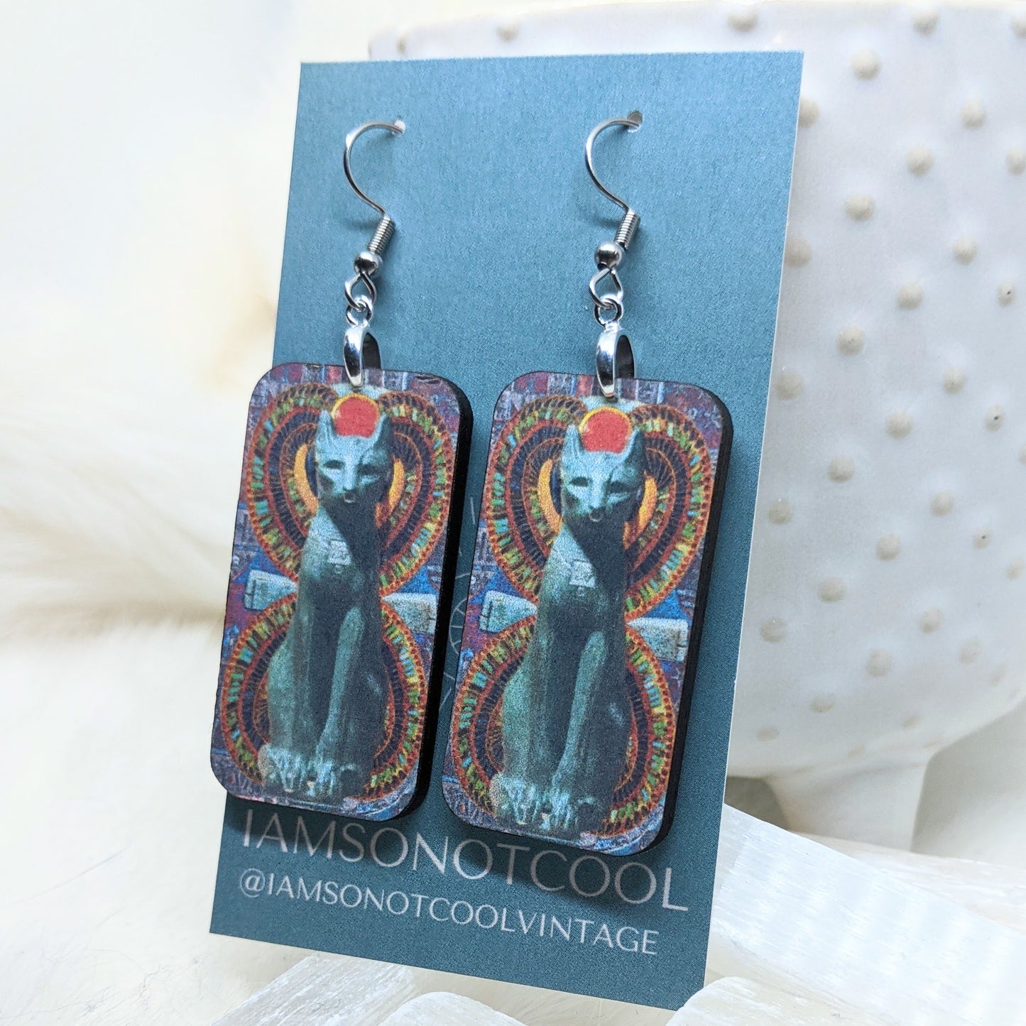 Egyptian Cat Earrings Single Side