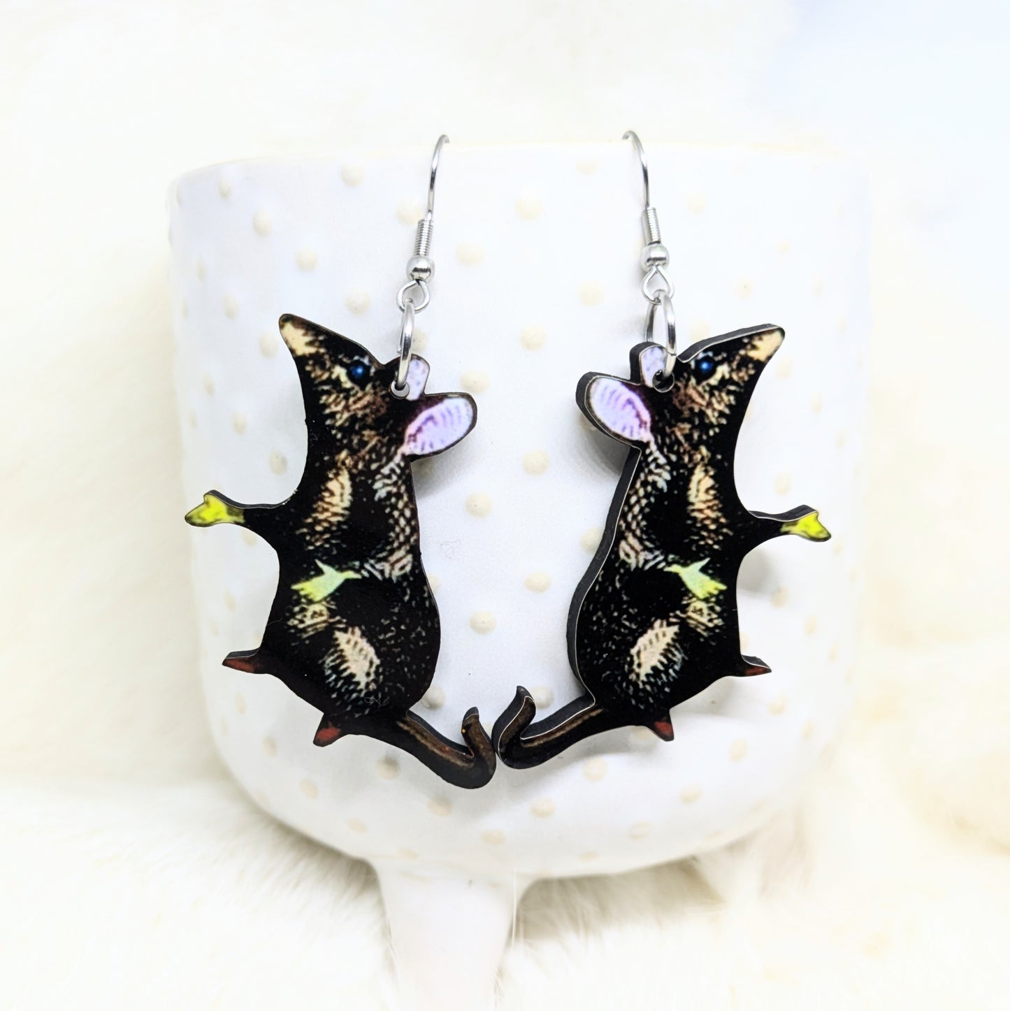 Rat Earrings Double Sided