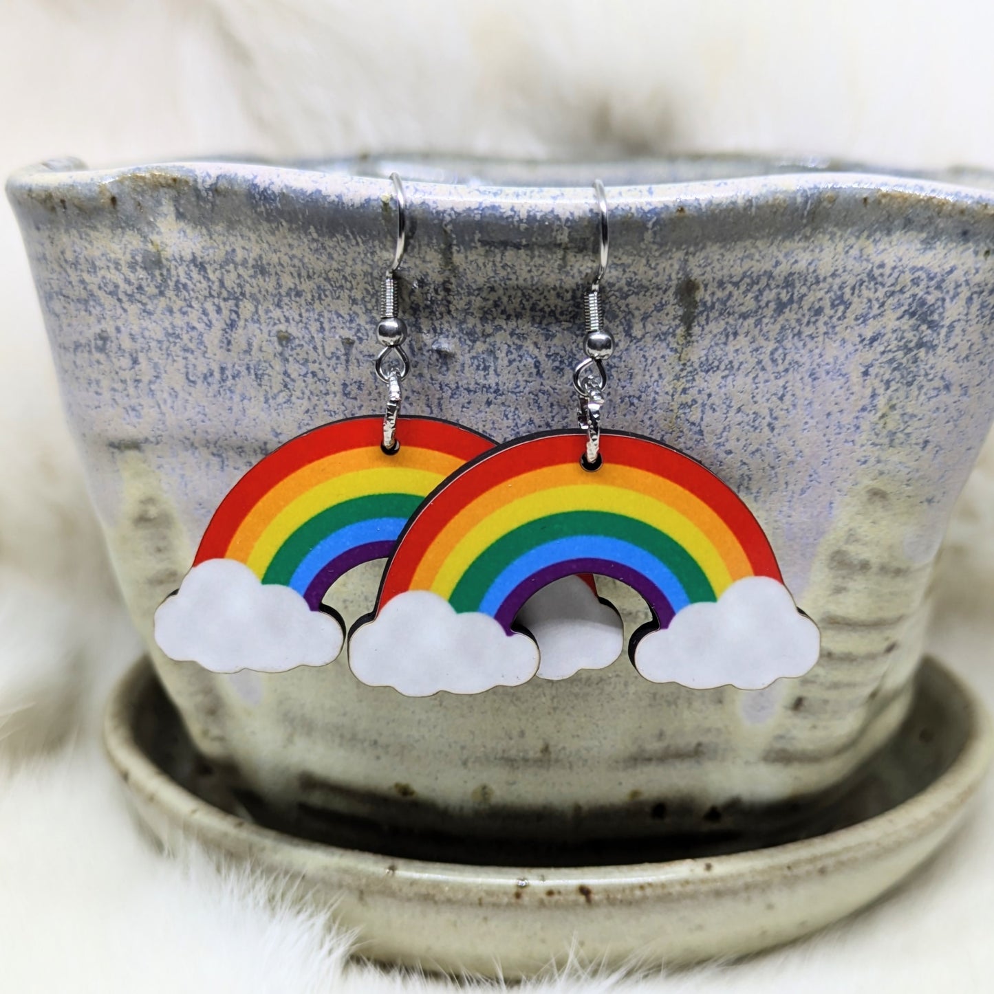 Rainbow Earrings Double Sided