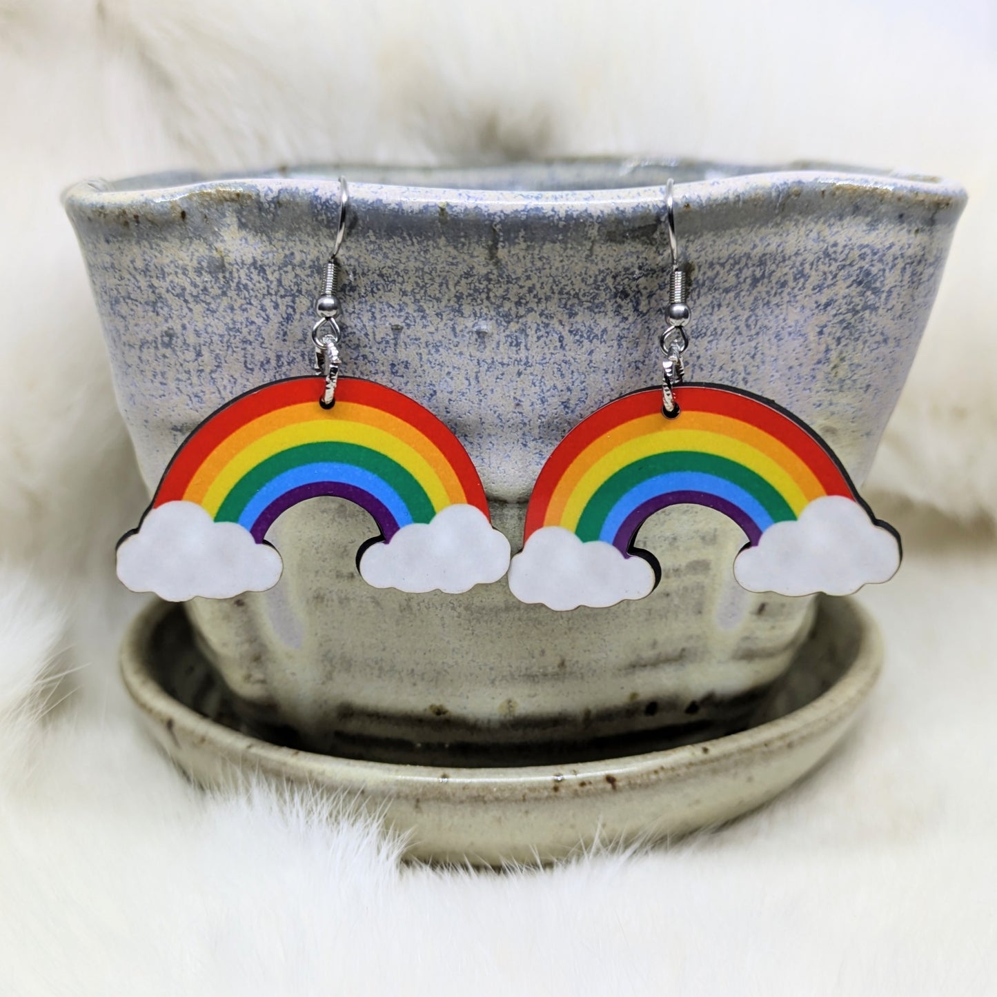 Rainbow Earrings Double Sided