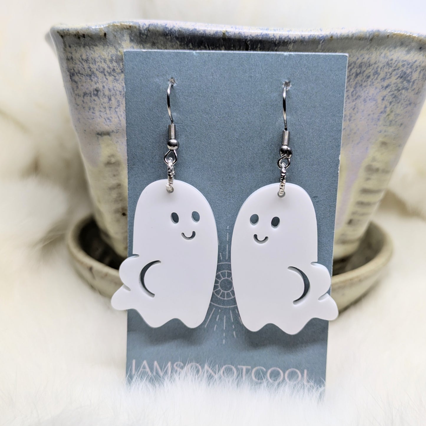 Booty Boo Earrings Halloween Ghost Earrings