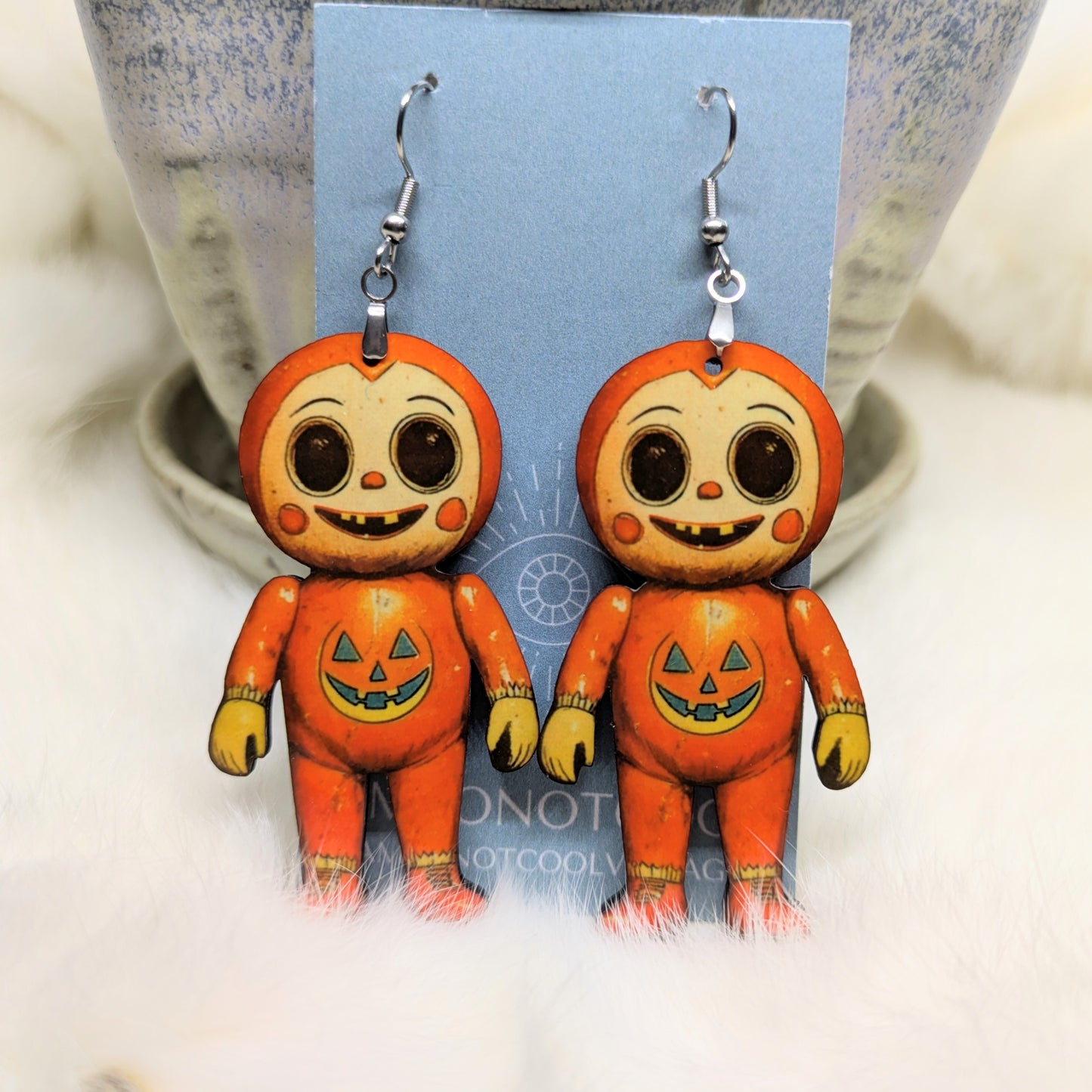 Robot Earrings Double Sided Halloween Robot