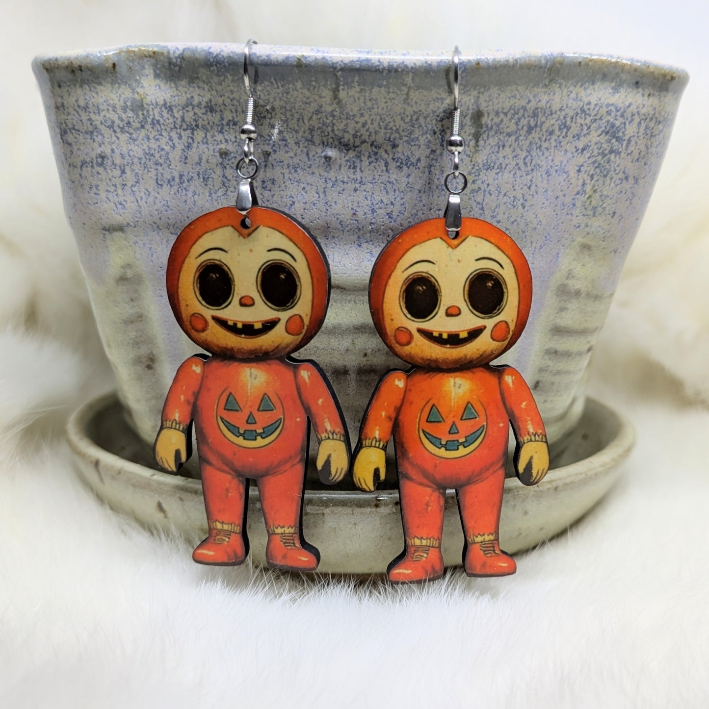 Robot Earrings Double Sided Halloween Robot