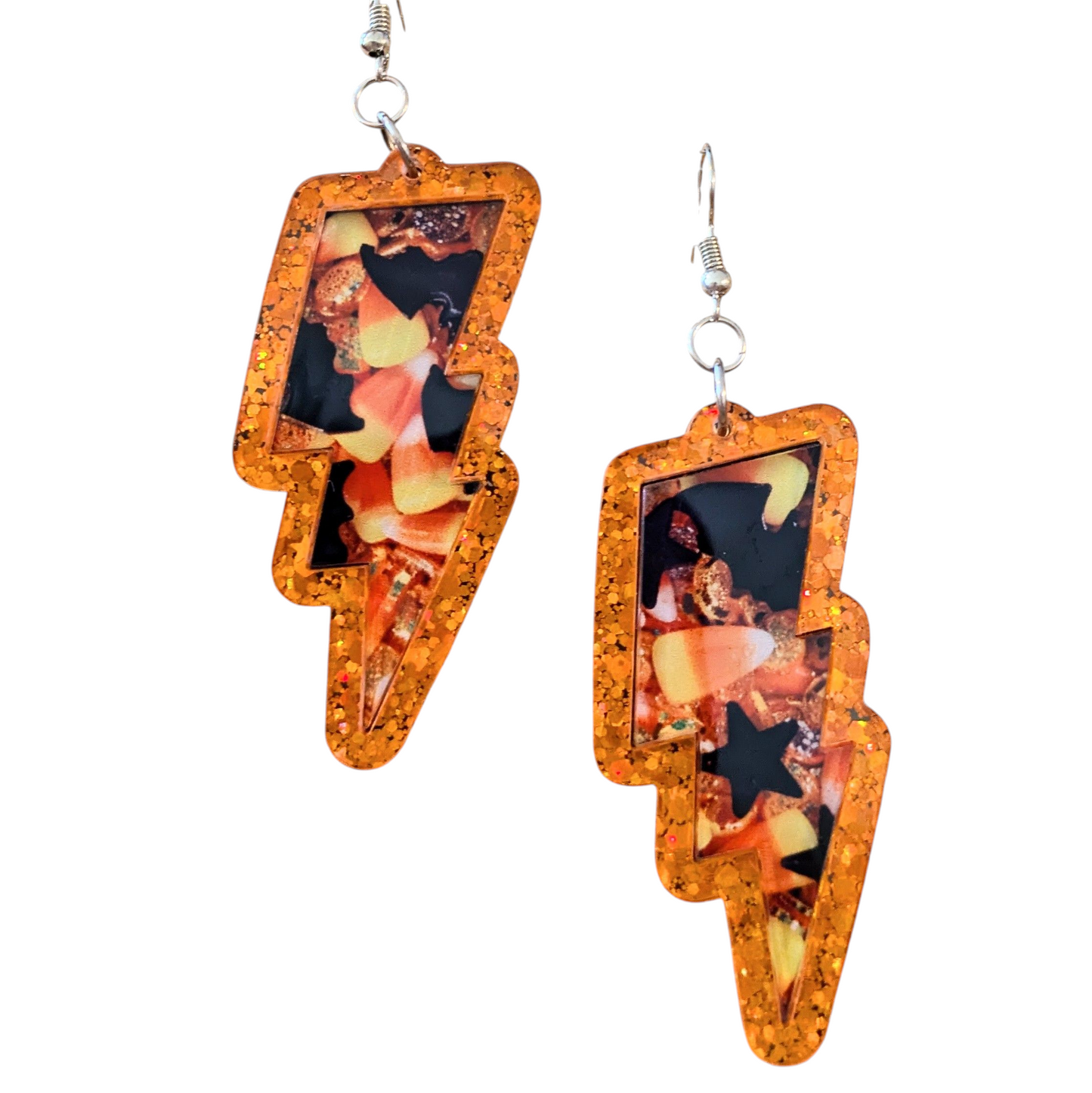 Lightning Candy Halloween Earrings Acrylic Layered