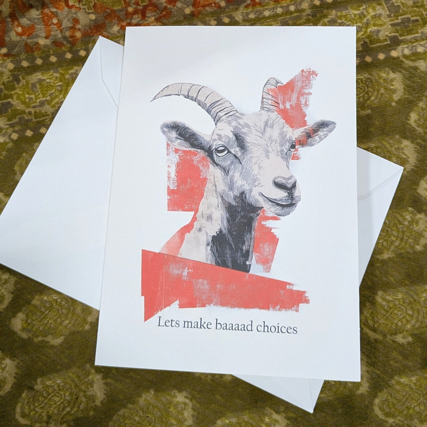 Baaad Choices Goat Greeting Card