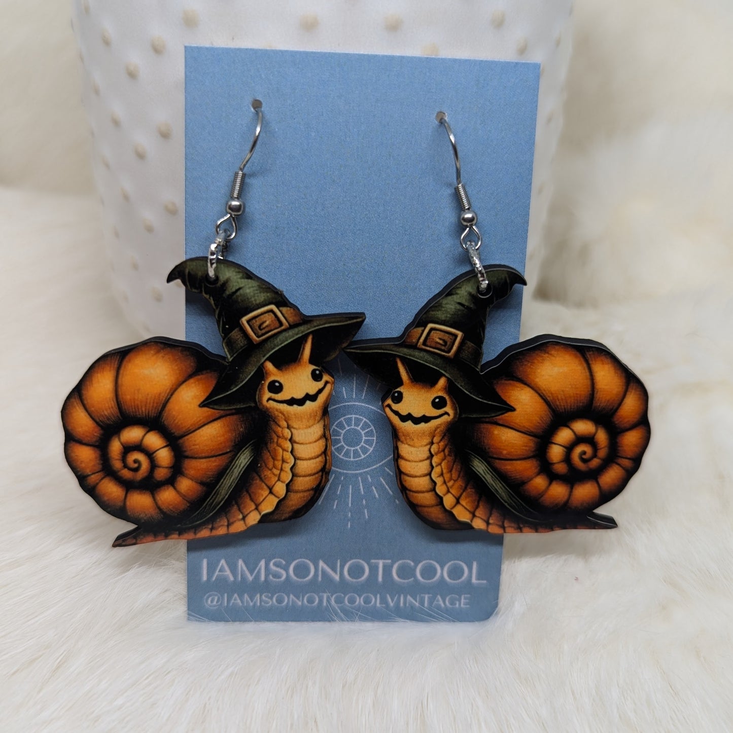 Halloween Snail Earrings Double Sided