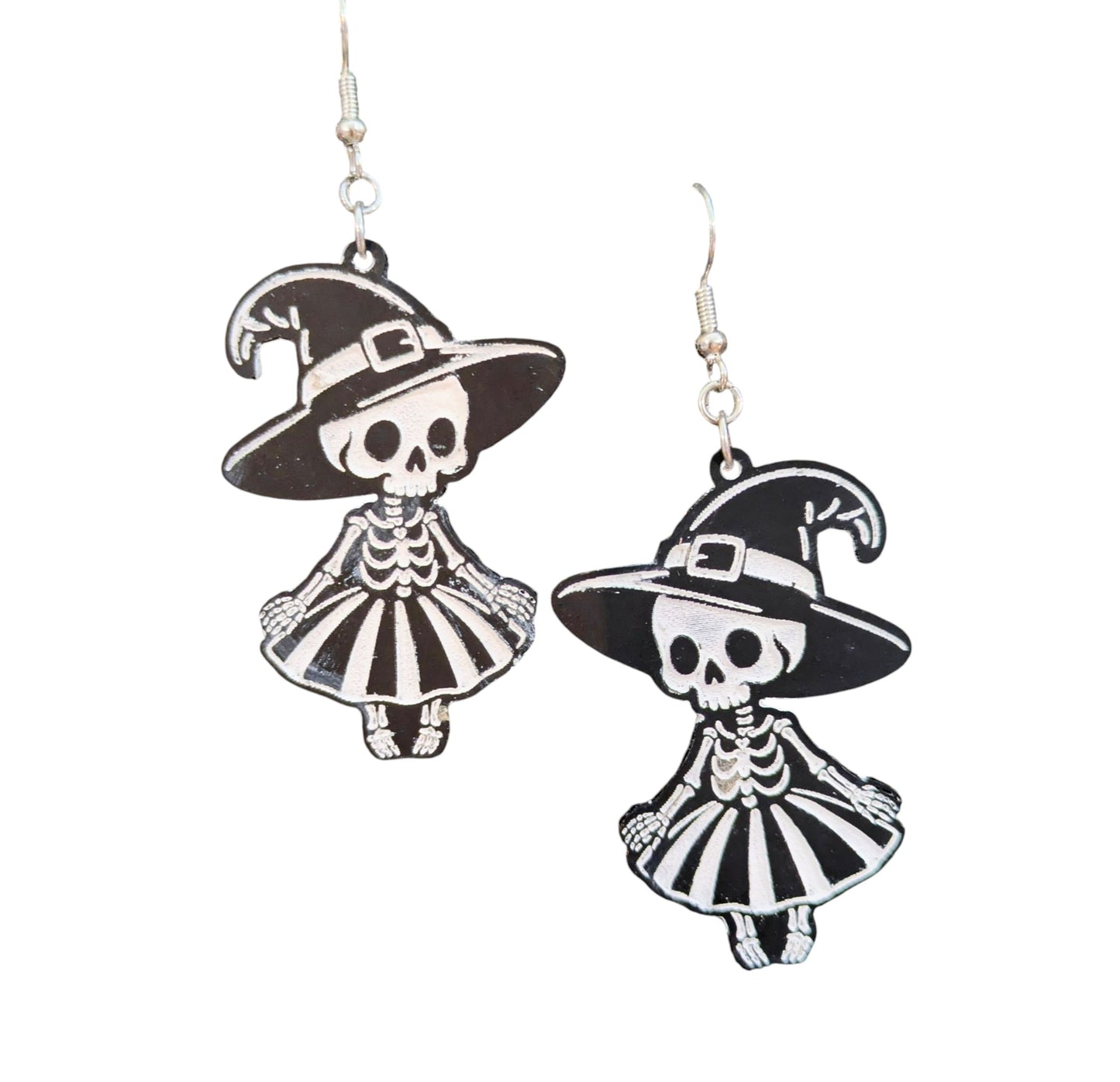 Witch Skeleton Halloween Earrings Acrylic