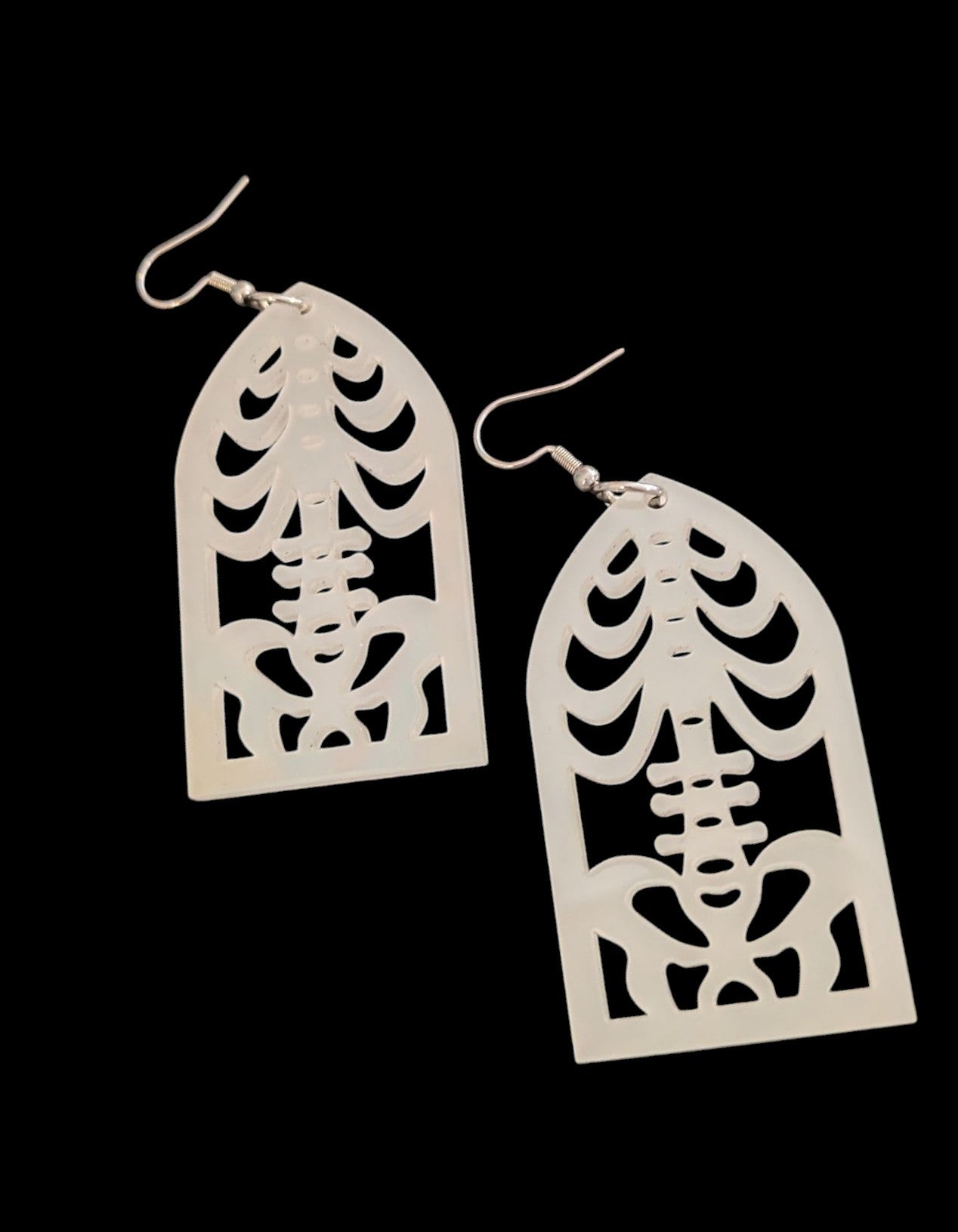 Glow in the Dark Ribs Halloween Earrings Acrylic Layered