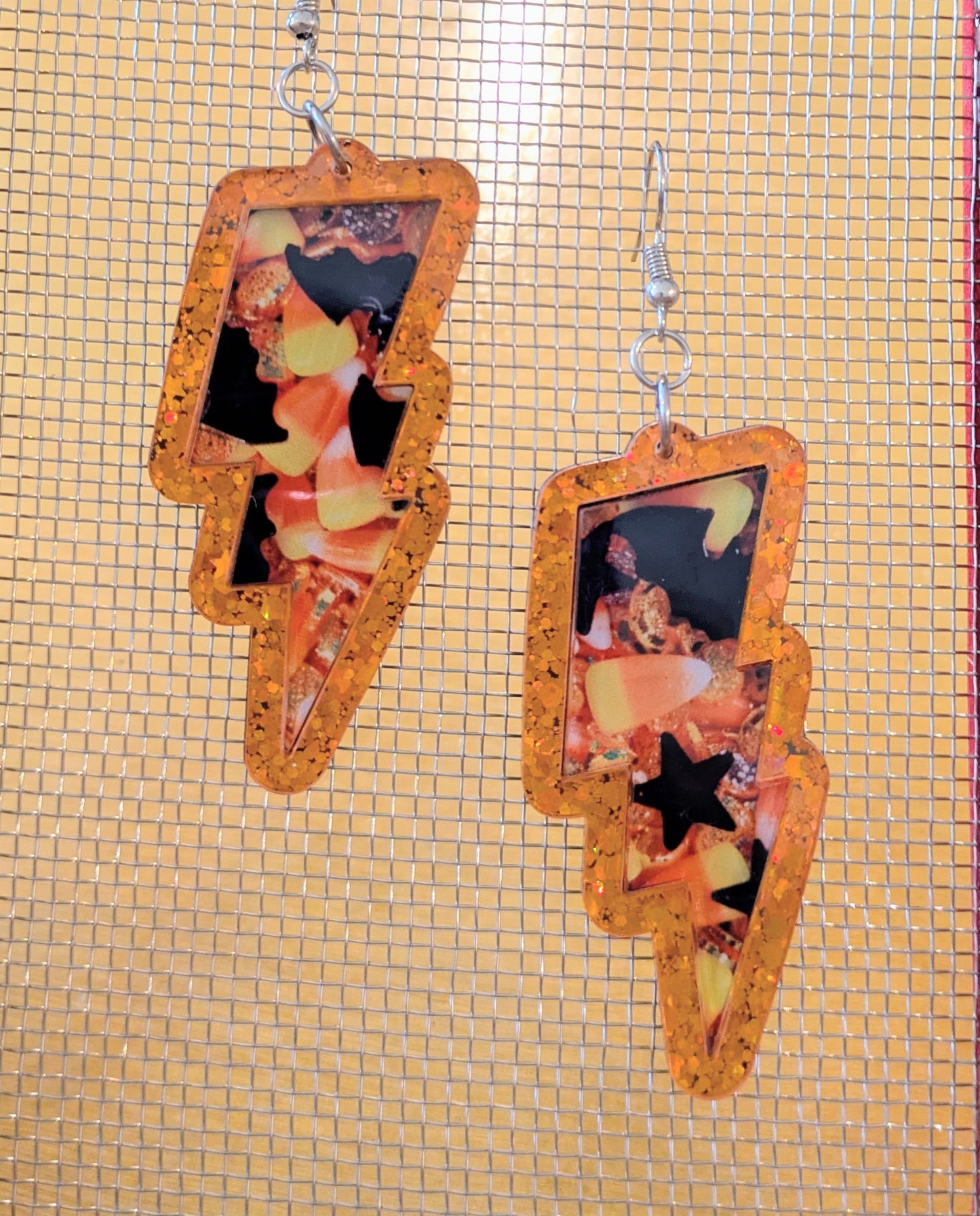 Lightning Candy Halloween Earrings Acrylic Layered