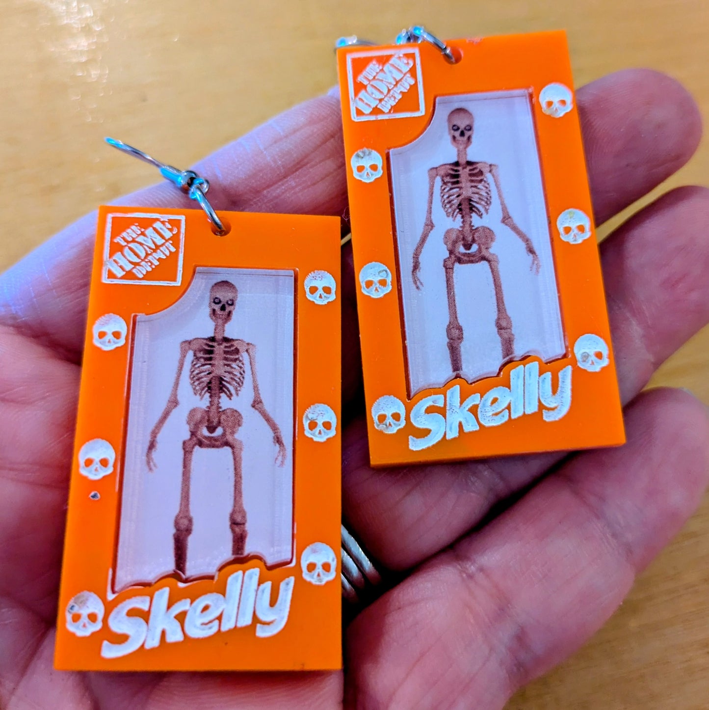 Home Depot Skeleton Halloween Earrings Acrylic Layered