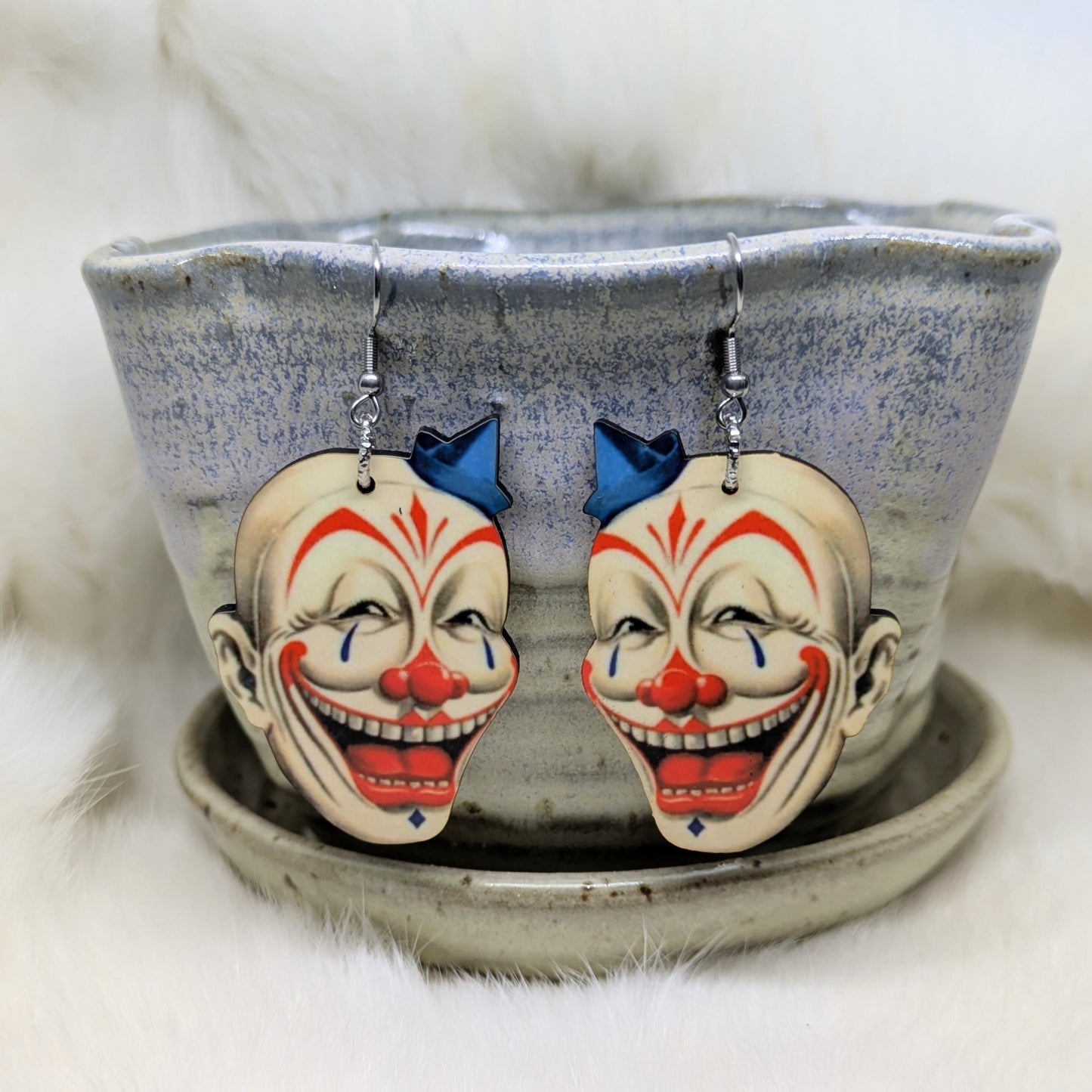 Circus Clown Earrings Double Sided Circus Earrings