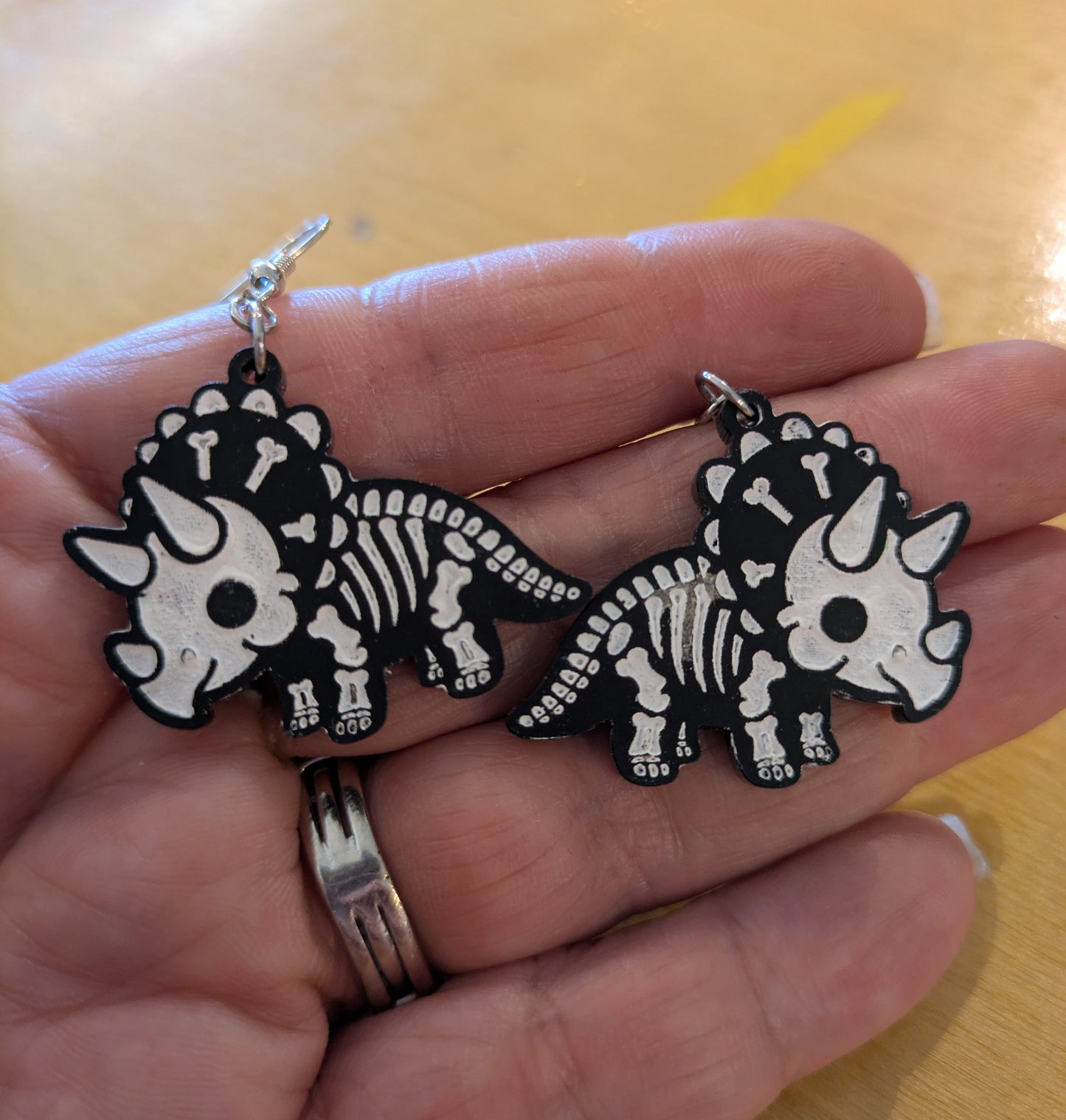 Dino Skeleton Halloween Earrings Acrylic