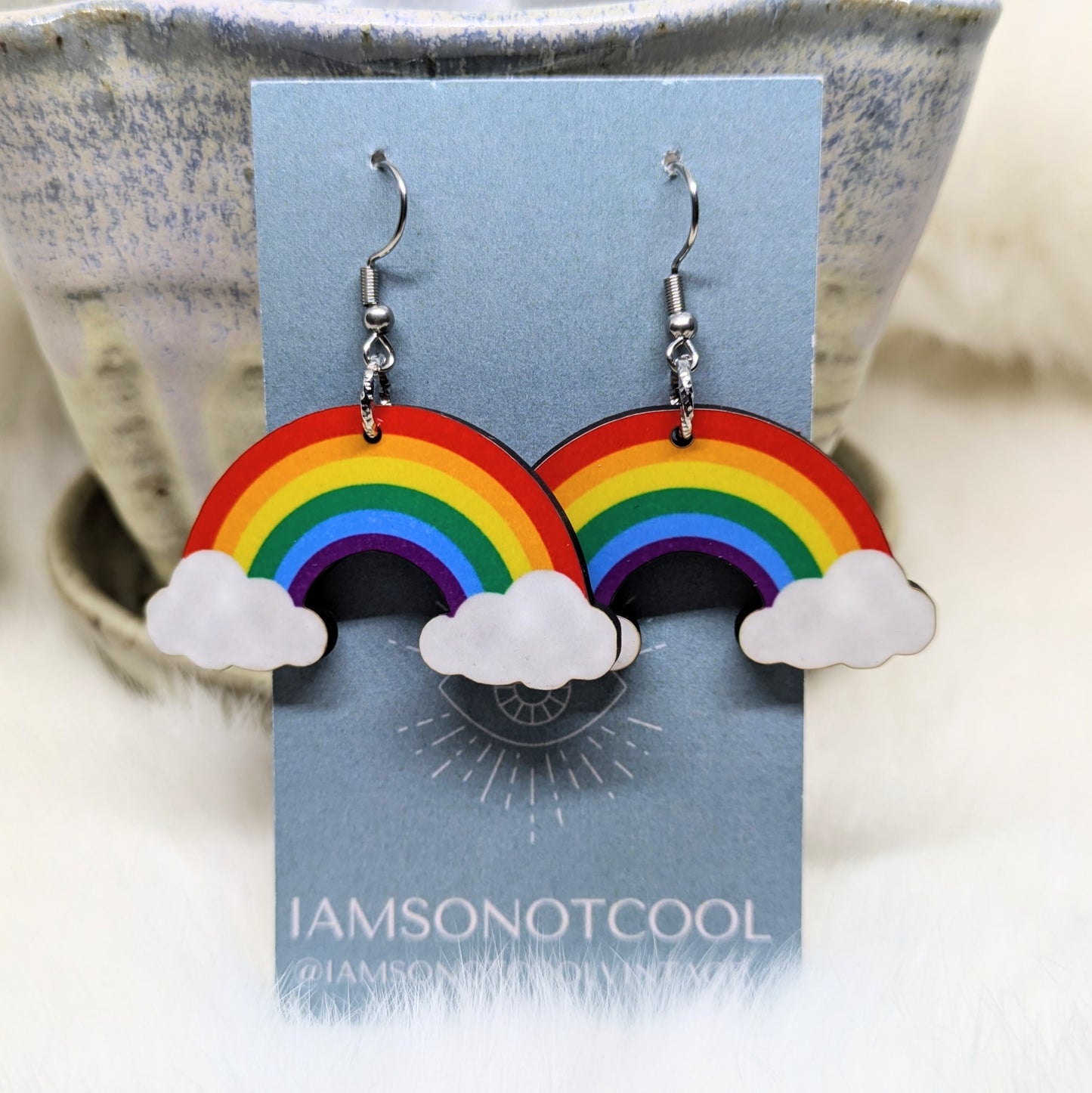 Rainbow Earrings Double Sided