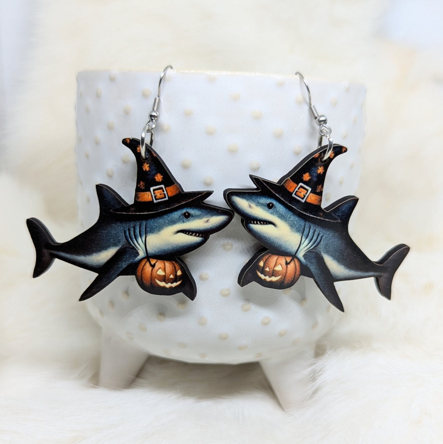 Halloween Shark Earrings Double Sided