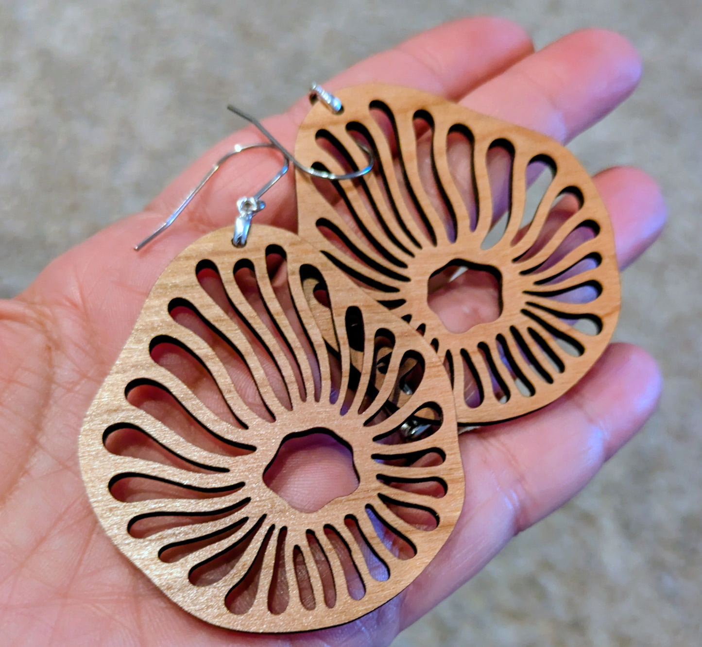 Laser Cut Cherry Wood Dangles