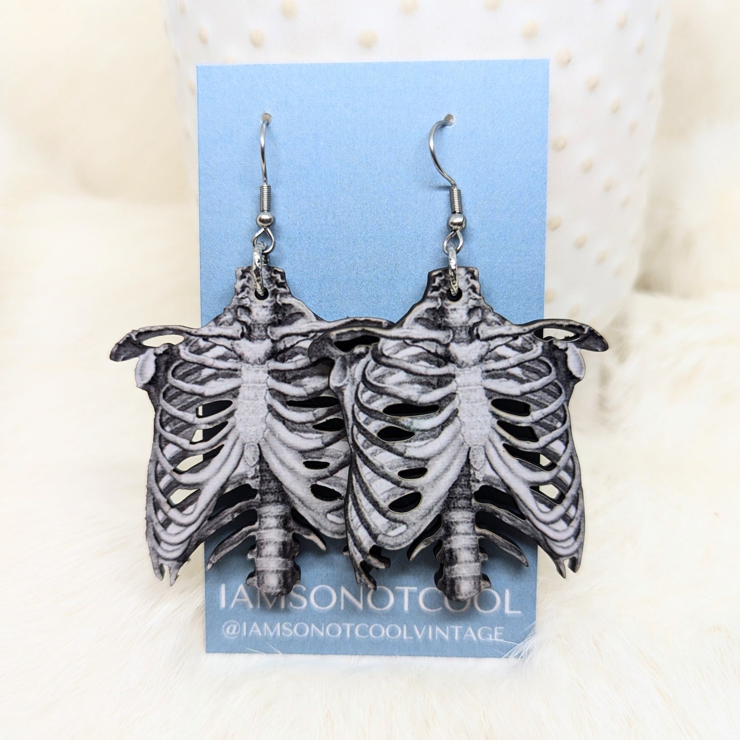 Rib Cage Earrings Double Sided
