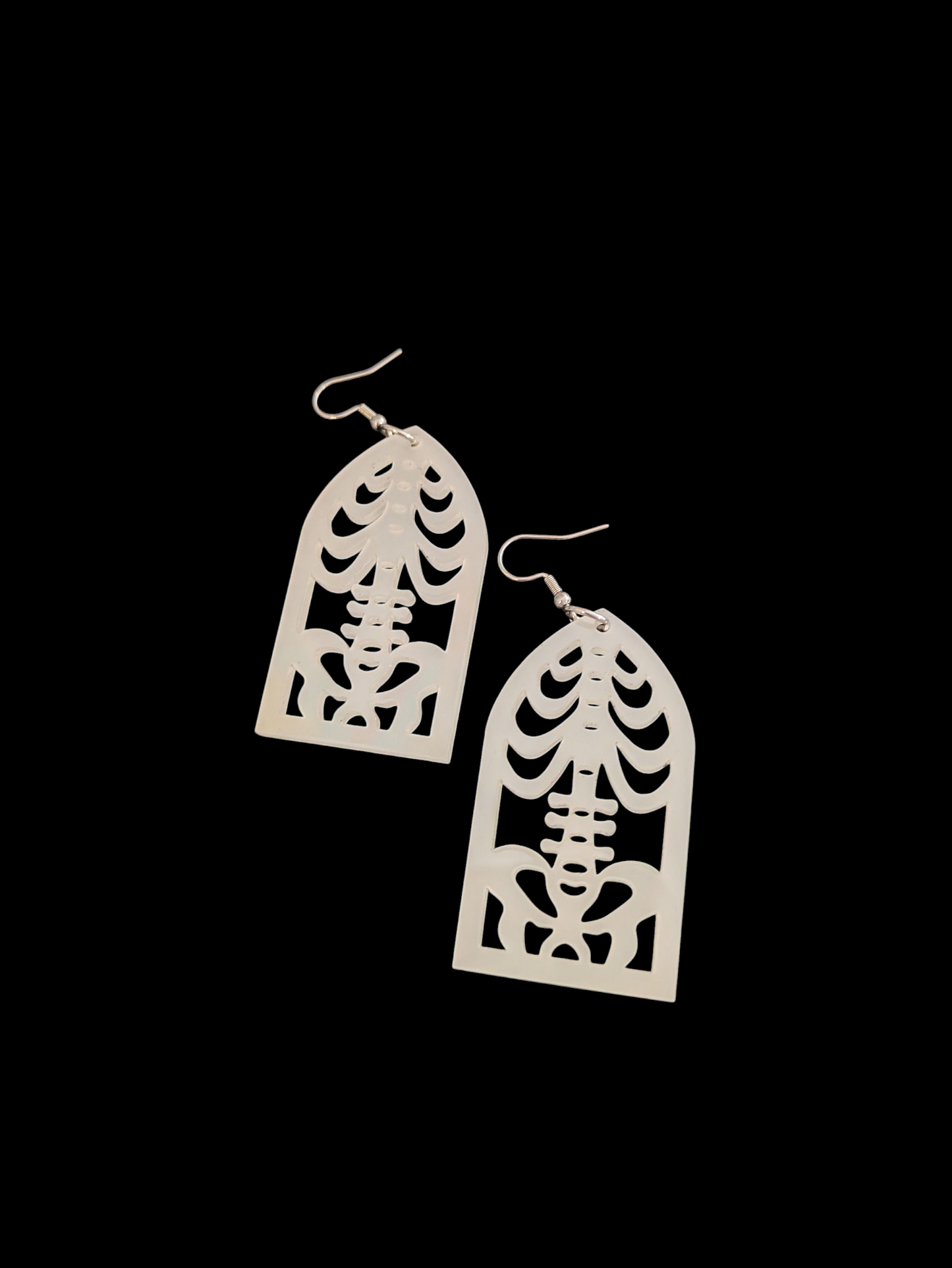 Glow in the Dark Ribs Halloween Earrings Acrylic Layered
