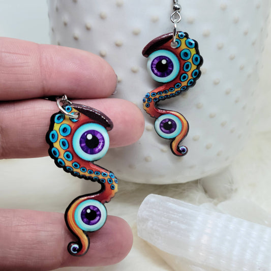 Eyeball Tentacle Earrings Acrylic