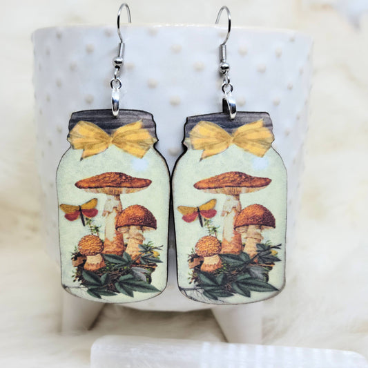 Mushroom Jar Earrings Single Side