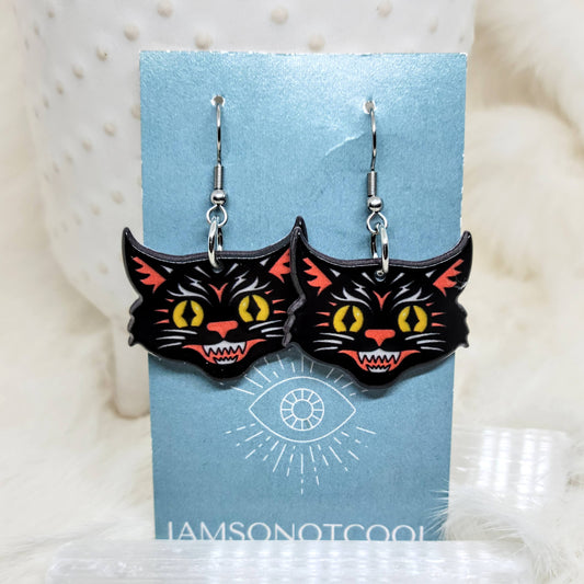 Mini Cat Face Earrings Acrylic