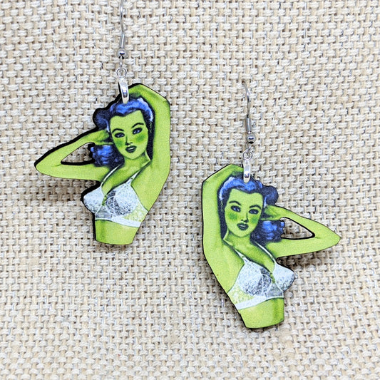 Green Lady Earrings Single Side
