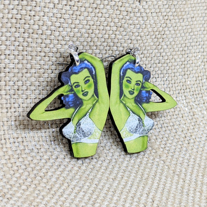 Green Lady Earrings Single Side