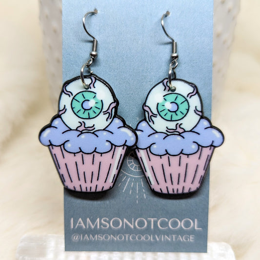 Eyeball Cupcake Earrings Acrylic