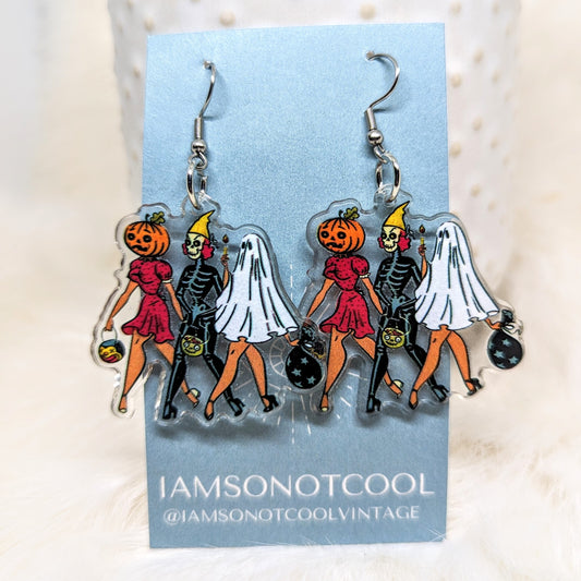 Halloween Gals Earrings Acrylic
