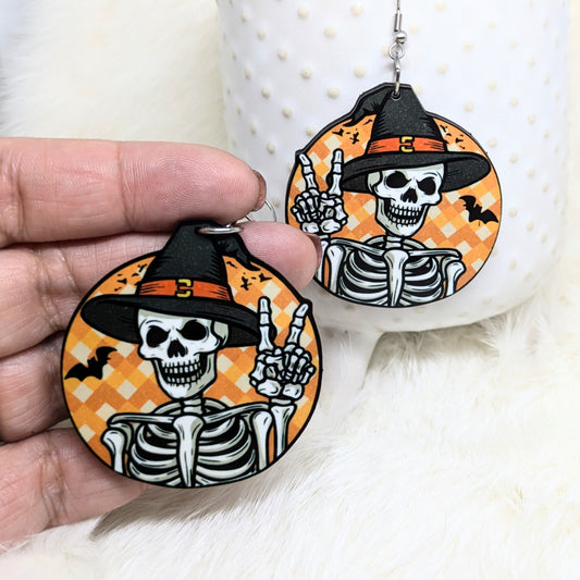 Halloween Skeleton Earrings Double Sided Skull Halloween Earrings
