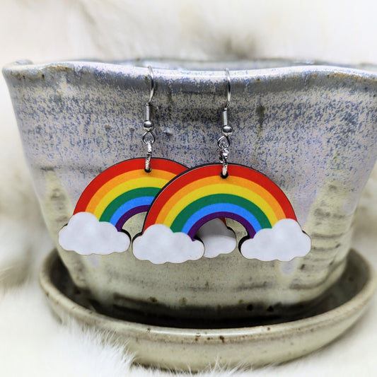 Rainbow Earrings Double Sided