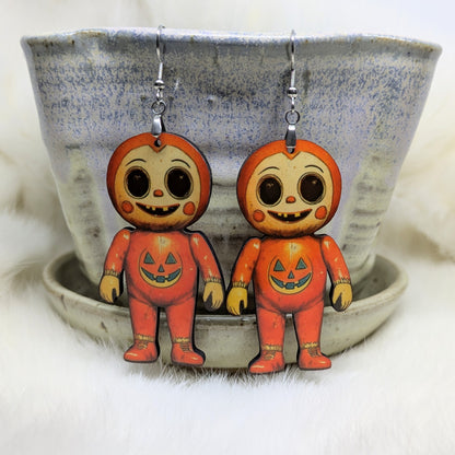 Robot Earrings Double Sided Halloween Robot