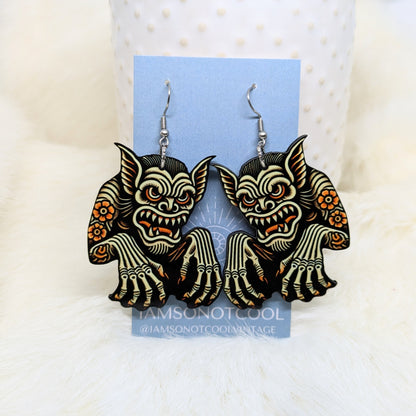 Wolf Man Earrings Double Sided