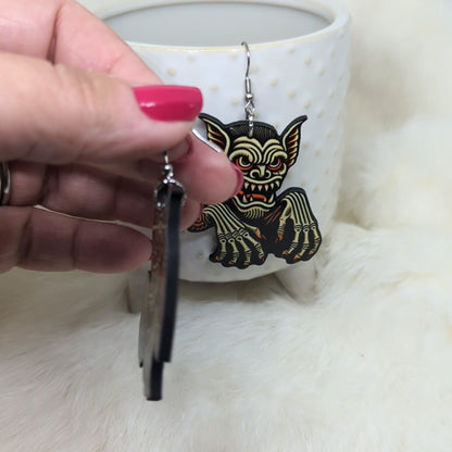 Wolf Man Earrings Double Sided