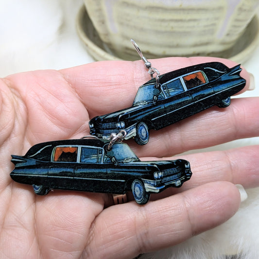 Hearse Earrings Double Sided