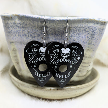 Planchette Earrings Double Sided Ouija Earrings