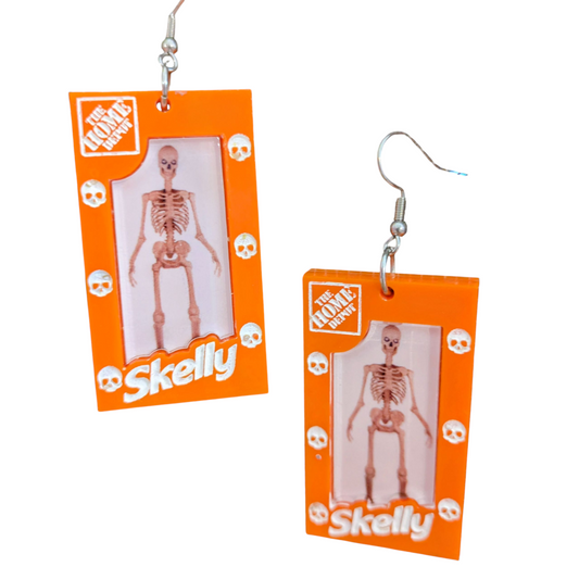 Home Depot Skeleton Halloween Earrings Acrylic Layered