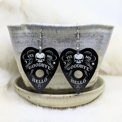 Planchette Earrings Double Sided Ouija Earrings
