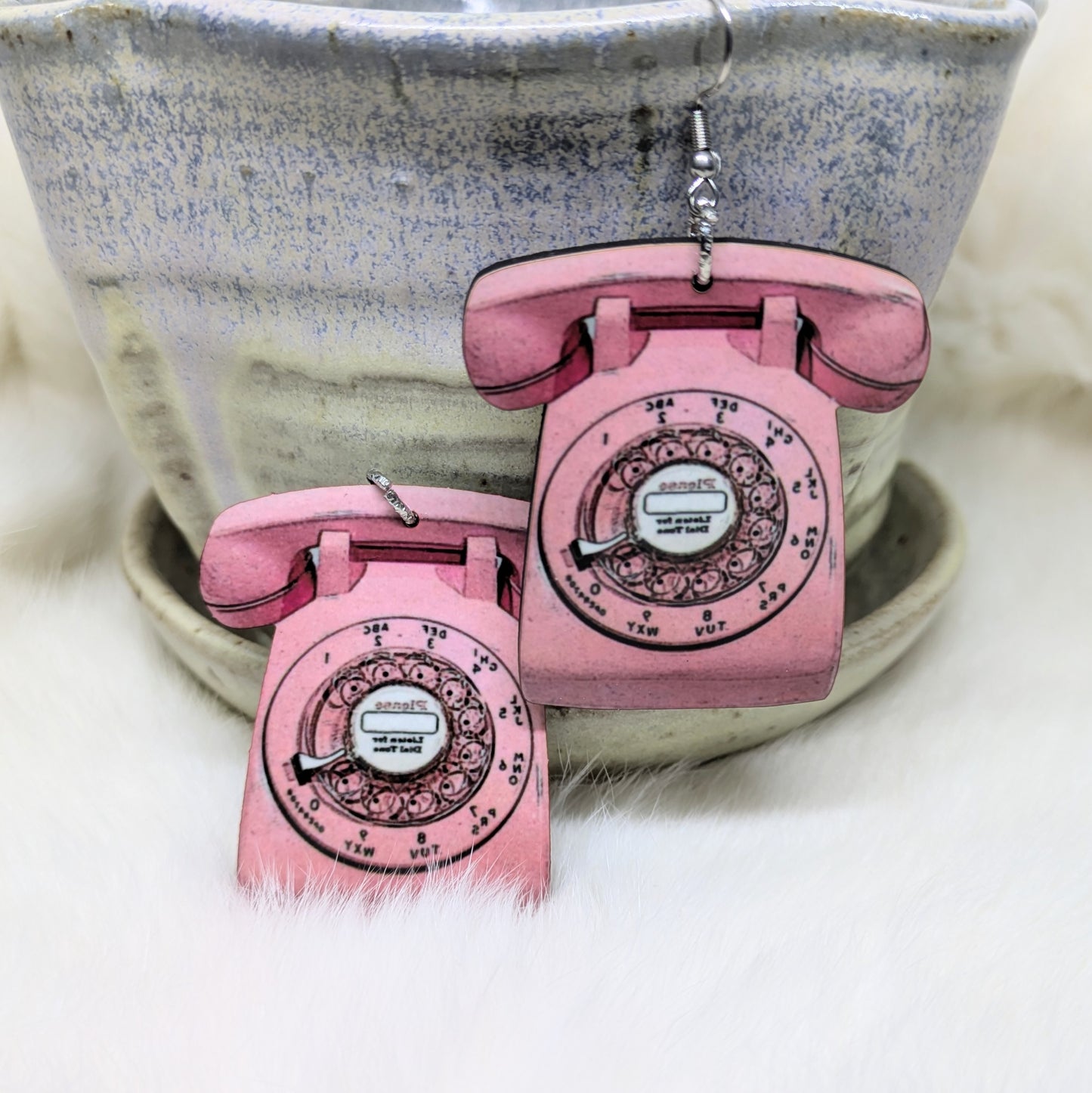 Rotary Phone Earrings Double Sided
