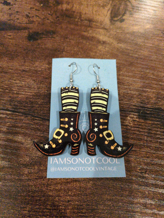 Halloween Witch Boots Earrings Double Sided PLUS TENTACLE EARRINGS