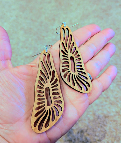 Laser Cut Cherry Wood Dangles Style 5