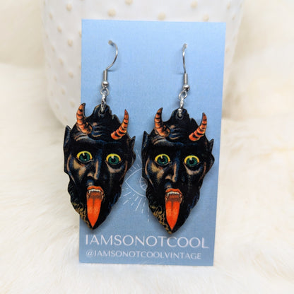 Krampus Earrings Double Sided