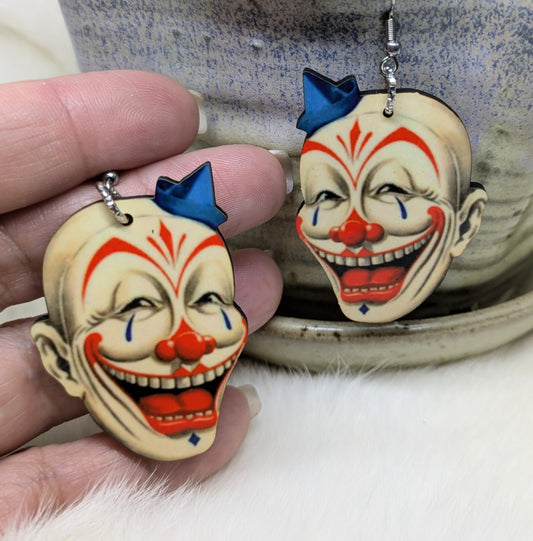 Circus Clown Earrings Double Sided Circus Earrings