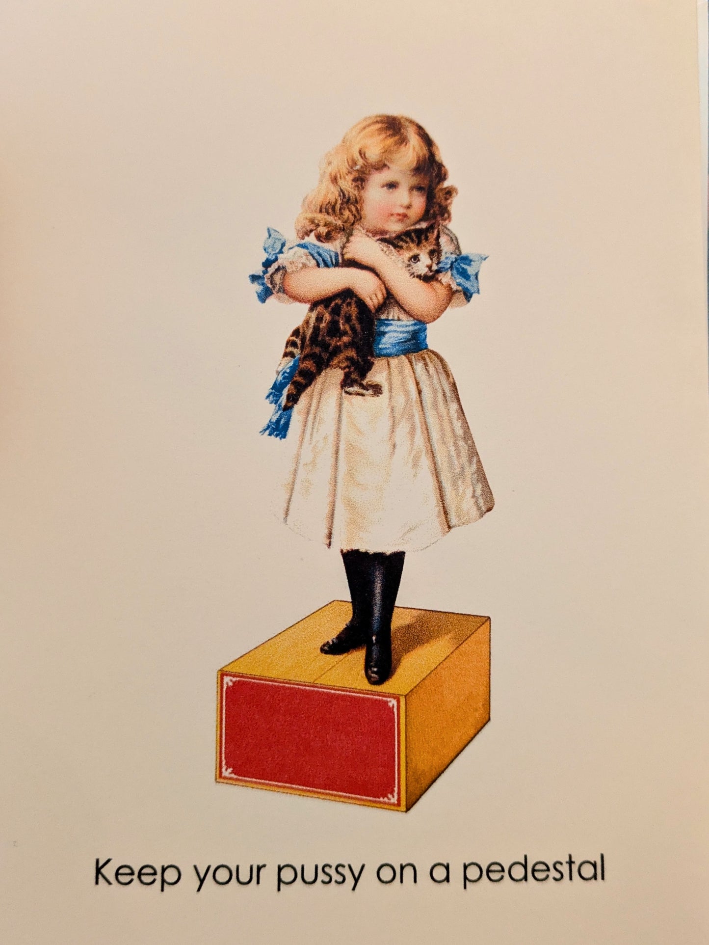 Greeting Card Pedestal Cat