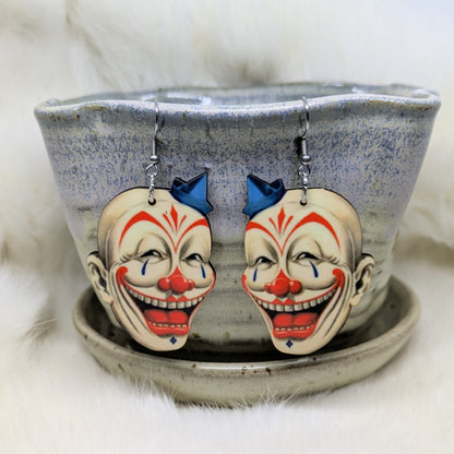 Circus Clown Earrings Double Sided Circus Earrings