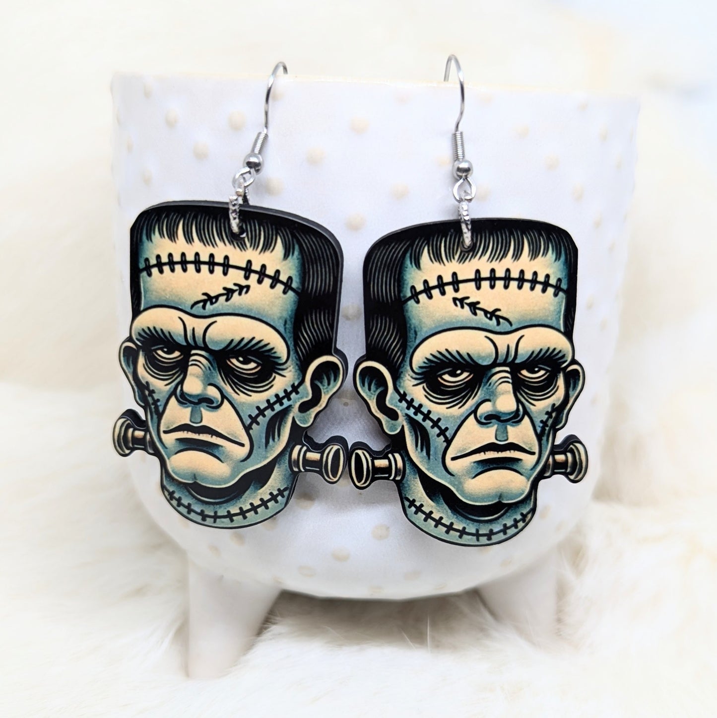 Frankenstein Earrings Double Sided