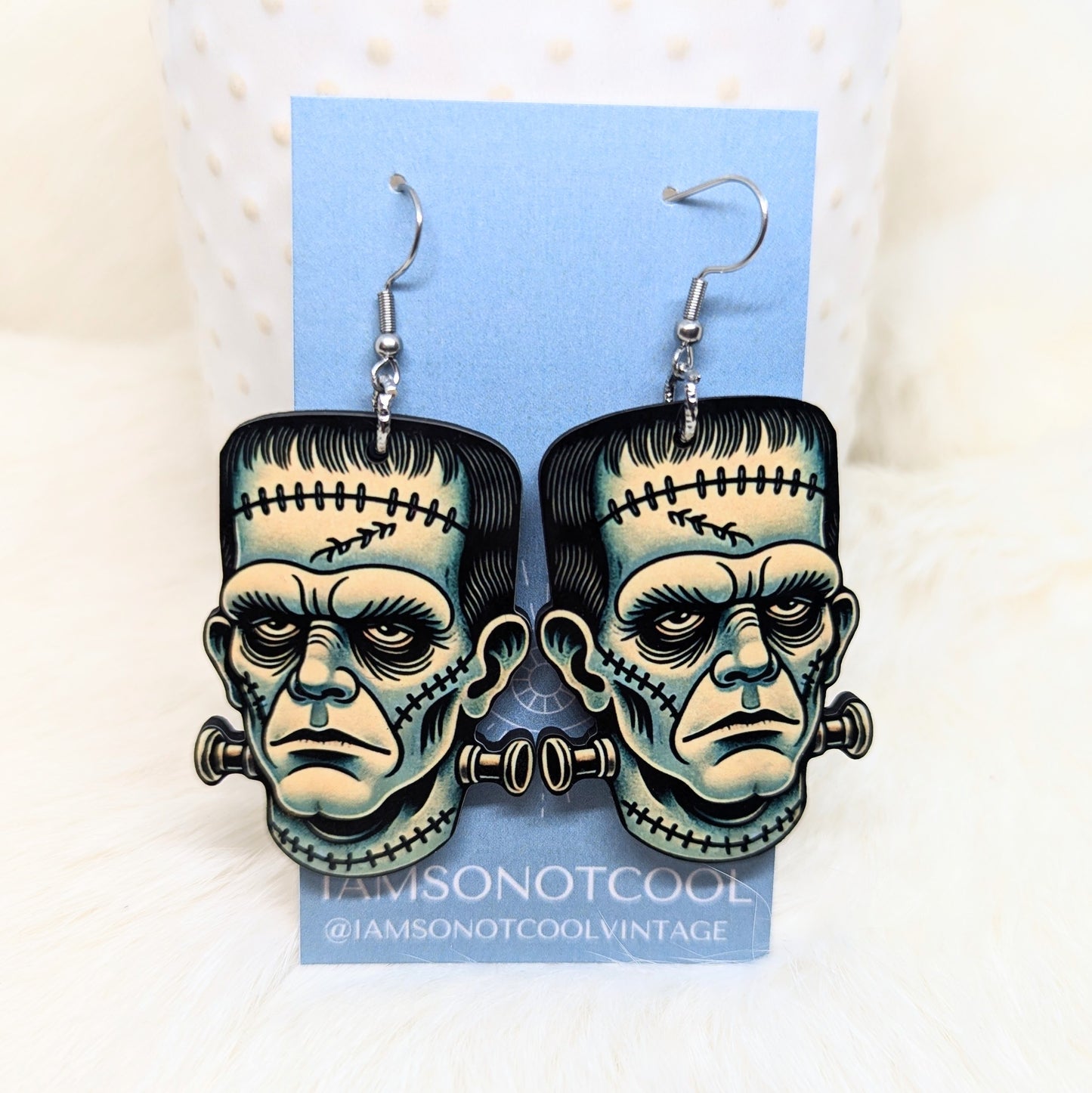Frankenstein Earrings Double Sided