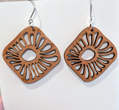 Laser Cut Cherry Wood Dangles Style 3