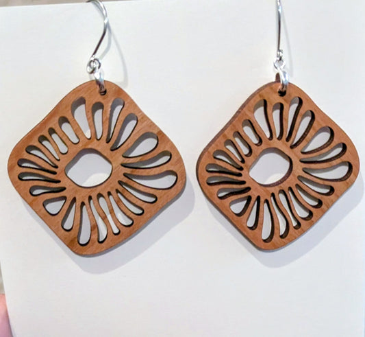 Laser Cut Cherry Wood Dangles Style 3
