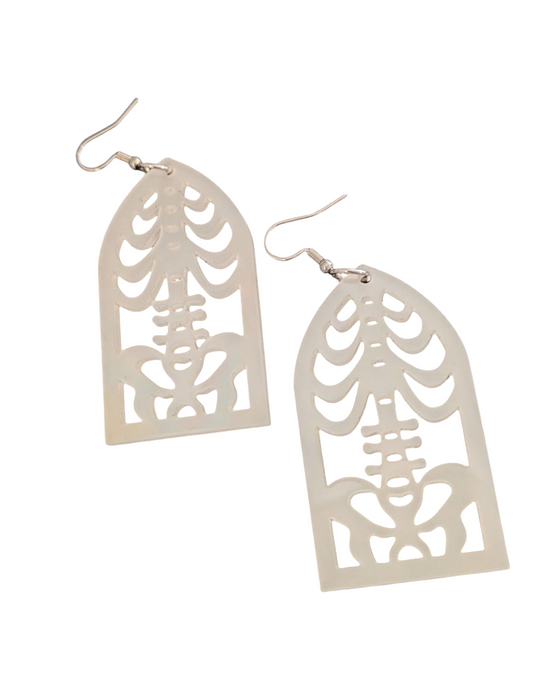 Glow in the Dark Ribs Halloween Earrings Acrylic Layered